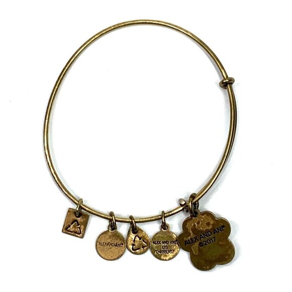 Alex and Ani Swarovski Crystal Paw Print Charm Bracelet Gold - 2"- 3.5" - Picture 3 of 3